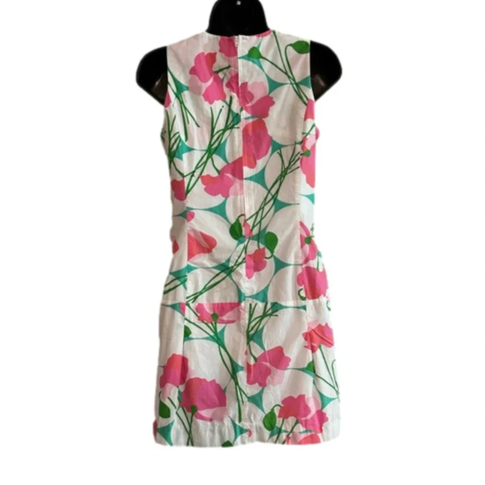 Lilly Pulitzer Girls Sleeveless Shift Dress 16 Altered Tucks White Pink Green